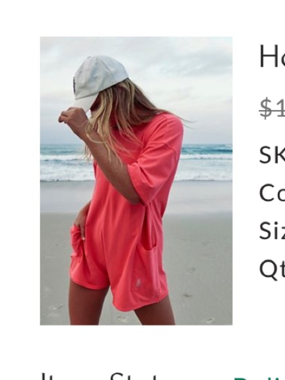 Free People Hot Shot Tee Romper in Electric Sunset